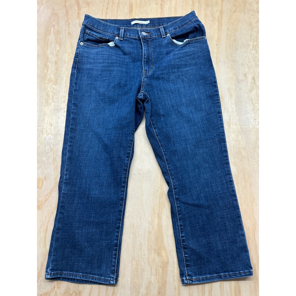Levis Classic Capri Jeans Womens 10 Blue Denim Cropped Straight Leg Mid Rise